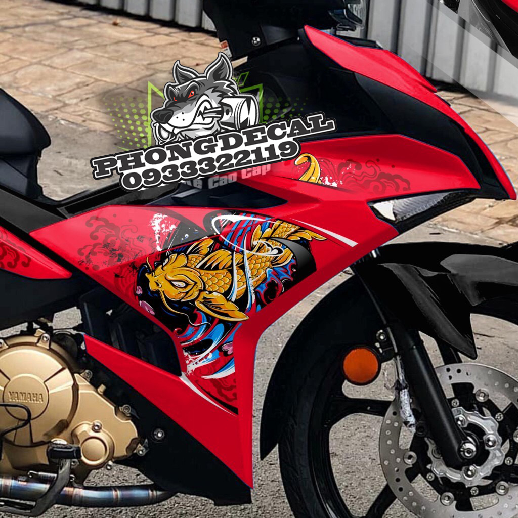 Tem Rời Yamaha Exciter 150 Cá Chép Dán XE Đỏ
