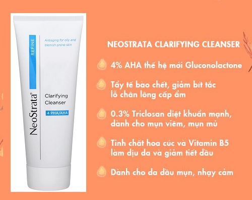 Sữa Rửa Mặt Giảm Mụn NeoStrata Clarifying Cleanser 4 PHA/AHA (200ml)