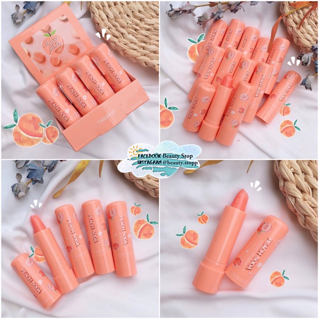 son dưỡng môi trái đào thái lan
