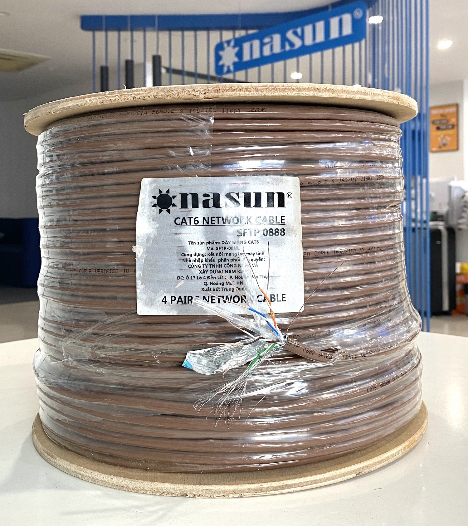 (Cuộn 305m). Dây mạng Cat6 SFTP Nasun SFTP 0888