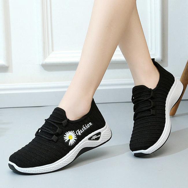 {HOT} Giày Thể Thao Nữ Thấp Cổ Họa Tiết Hoa Cúc