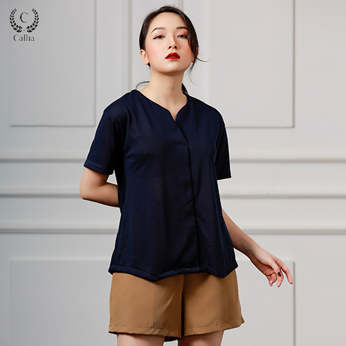 Áo thun nữ Callia thiết kế cổ V đắp Hami Top
