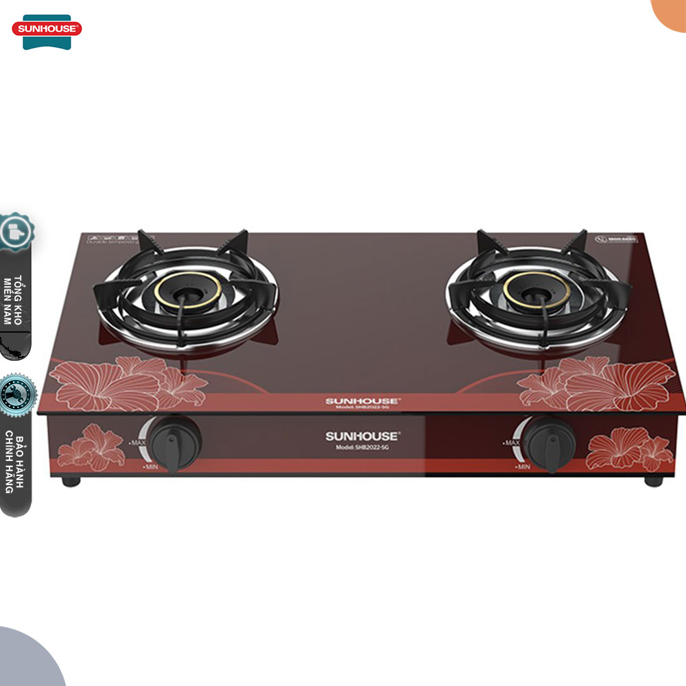Bếp gas đôi mặt kính cường lực Sunhouse SHB2022
