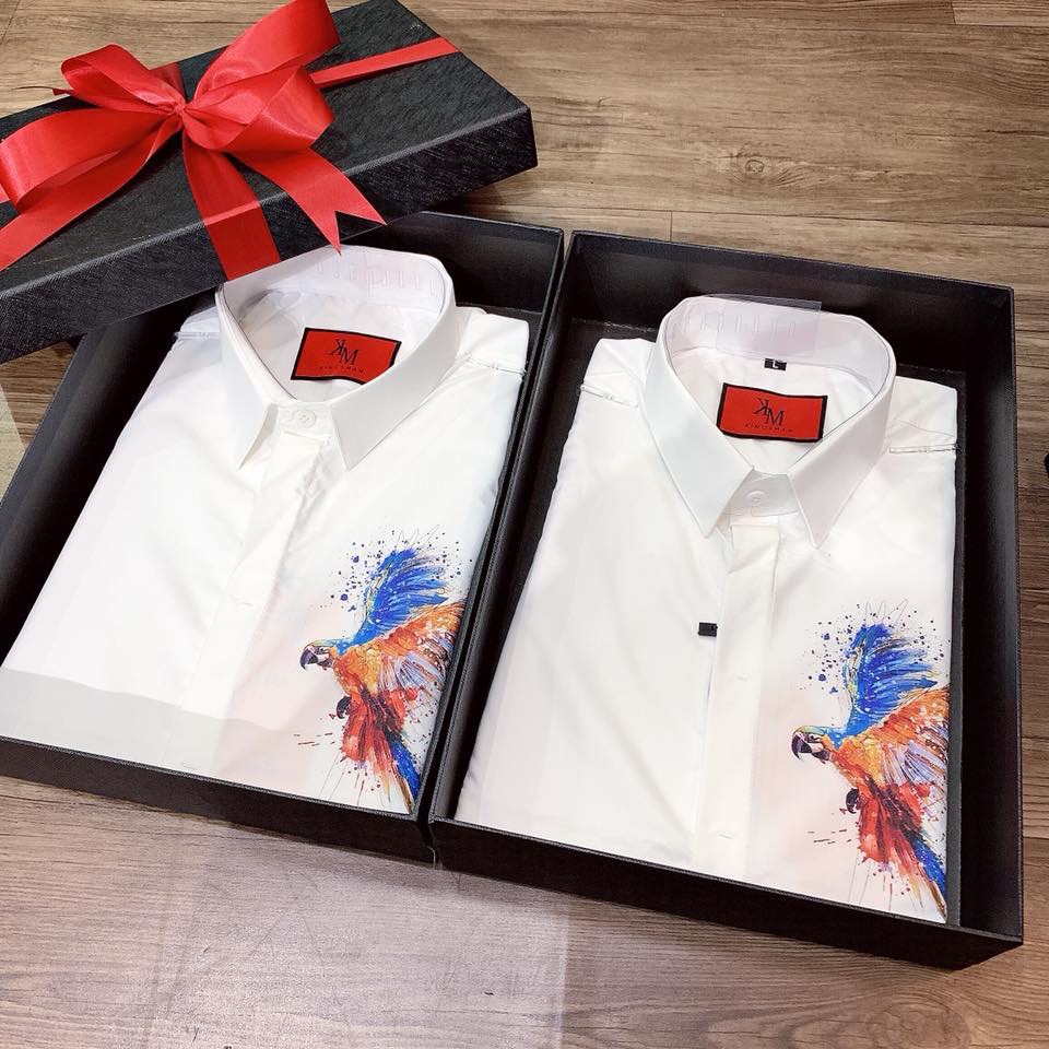 [HCM]ÁO SƠ MI NAM TRẺ TRUNG THỜI THƯỢNG IN HÌNH CHIM NGŨ SẮC NHÀ IVY moda