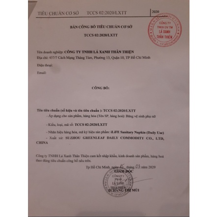 Băng vệ sinh ban ngày iLIFE