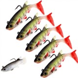 5 cái Mồi Dụ Cá Swimbait 8.5 cm/13 gam Biển Bass Sát Thủ Dẫn Đầu Jig Mềm Wobbler Câu Cá Bơi mồi-quốc tế