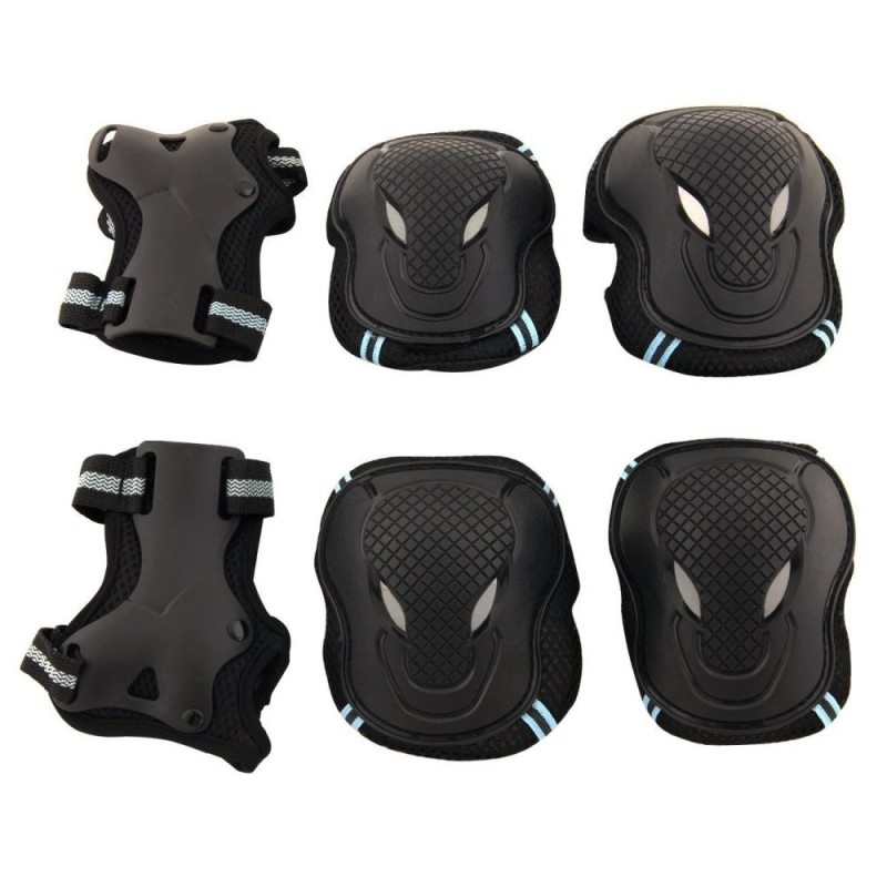 Mua 6pcs Adult Kids Cycling Roller Skating Cycling Set Knee Elbow Wrist Protective Gear Pads Support Set Size L (Black+Blue) - intl