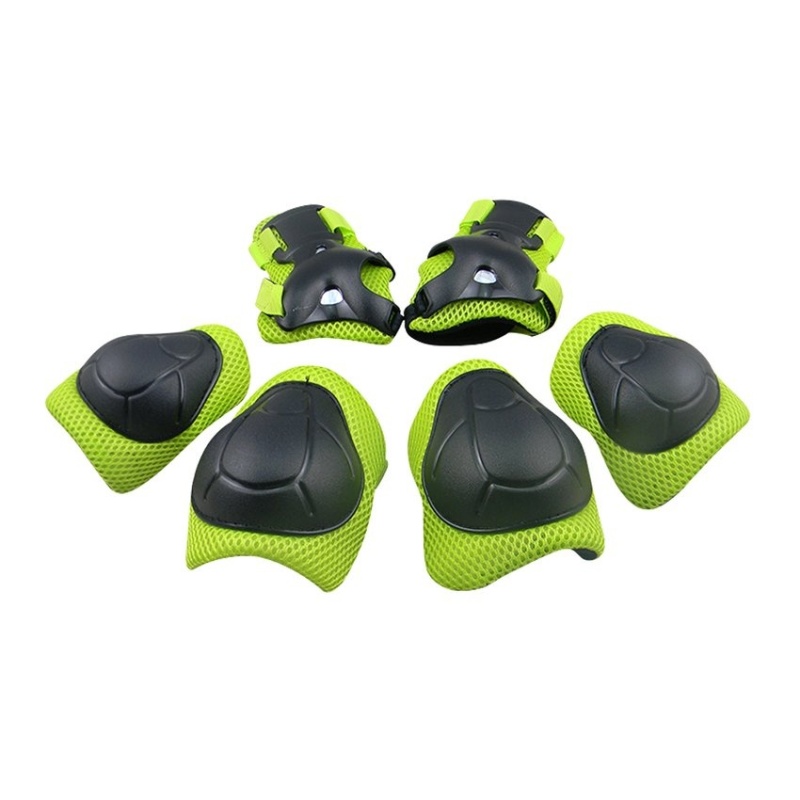 Mua 6pcs Kids Cycling Roller Skating Cycling Set Knee Elbow Wrist Protective Gear Pads Support Set 1055(Black+Green) - intl