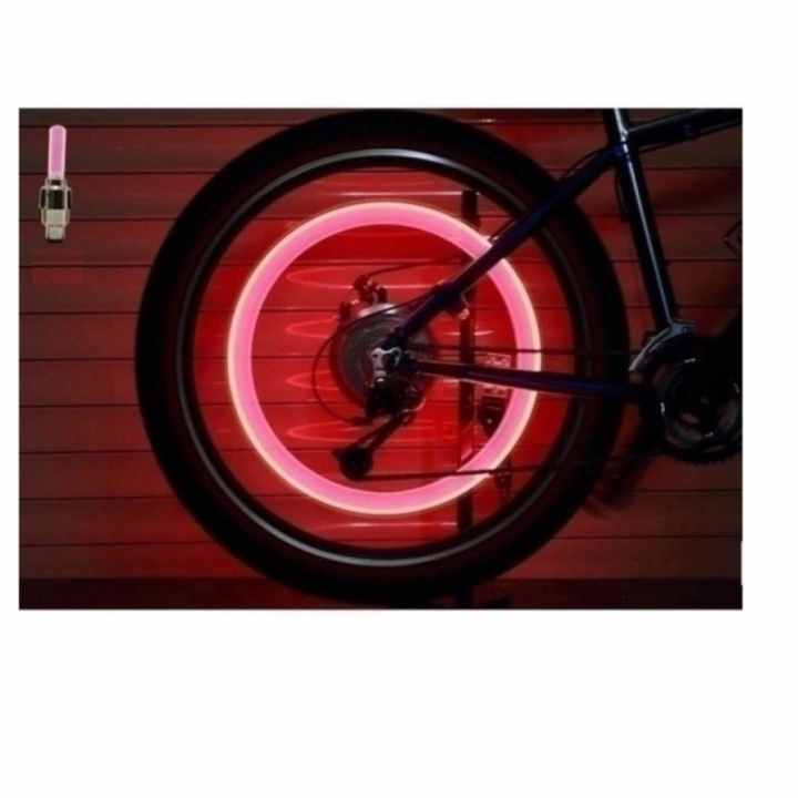 Bộ 2 đèn led gắn van bánh xe đạp (led đỏ)