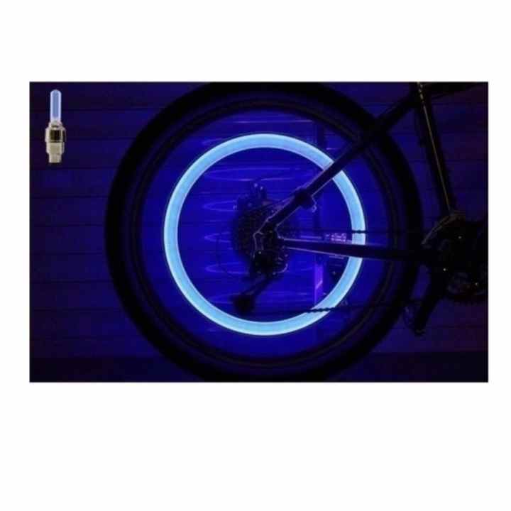 Bộ 2 đèn led gắn van bánh xe đạp ( Led xanh dương)