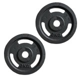 Bộ 2 miếng tạ gang tạ bánh gang 3 lỗ 3kg (đen)