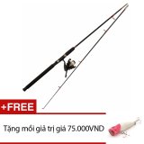 [HCM]Bộ cần câu 2 khúc KHP 2M4 (Đen) + Tặng 1 mồi giả