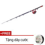 Bộ cần câu Cacbon 100% 3M Red + Tặng dây cước câu cá