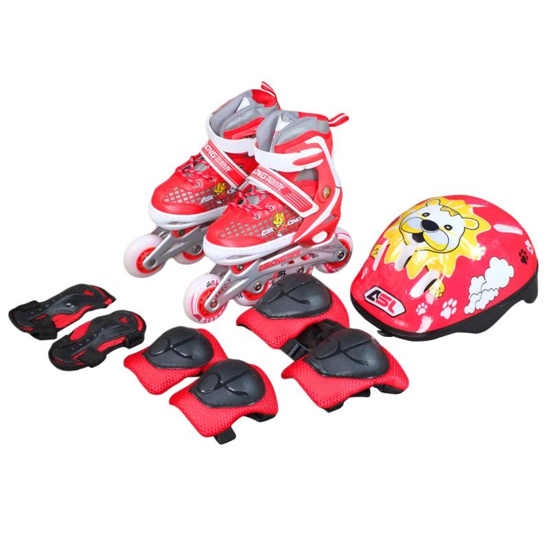 Phân phối Bộ giầy Patin Inline Skate ASL 6003 (trắng đỏ) 28/31
