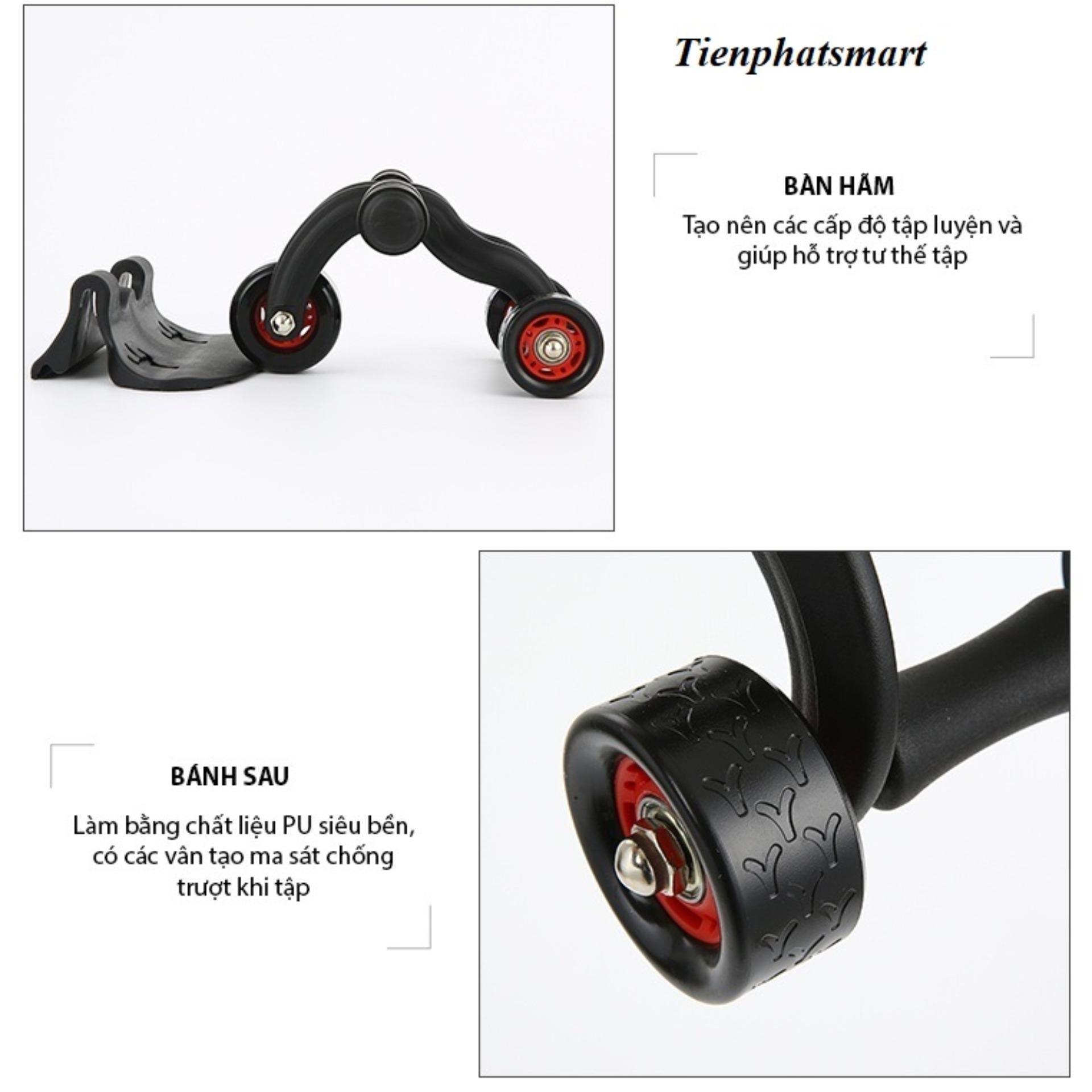 Con Lăn Tập Cơ Bụng 4 Bánh Xe (Tặng Thảm+ 01 Tấm Chặn)