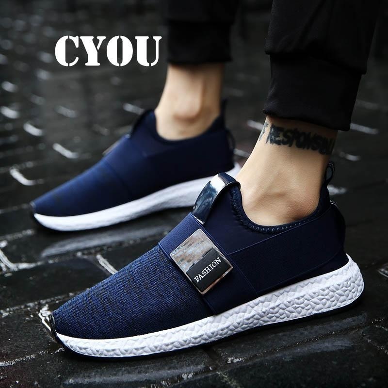 CYOU Mới Xuất Hiện 2017 Giày Sneaker nam Thoáng Khí Nam Chạy Bộ Thể Thao Nam Kasut Lelaki (Màu Xanh Dương) -quốc tế
