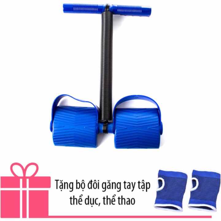 Dây kéo tập lưng bụng Tummy (Xanh) + Tặng kèm bộ đôi găng tay thể dục, thể thao
