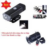 Đèn pha siêu sáng trên xe đạp Tặng còi hú 6 âm thanh