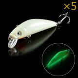 Palight 5 pcs dạ quang cá mồi cá tuế móc kim loại mồi crankbait câu cá vược cá nhựa công cụ