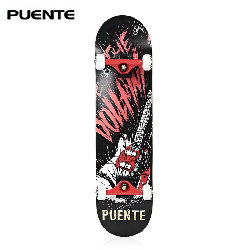 PUENTE 608 ABEC - 9 Adult Four-wheel Double Snubby Maple Skateboard for Entertainment - intl