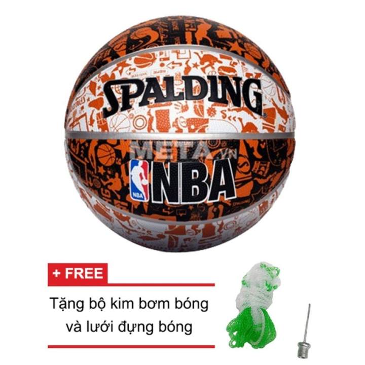 Quả bóng rổ Spalding NBA Graffiti Outdoor Size 7 + Tặng bộ kim bơm bóng và lưới đựng bóng