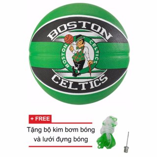 Quả bóng rổ Spalding NBA Team Boston Celtics Outdoor size7 + Tặng bộ kim bơm bóng và lưới đựng bóng thumbnail