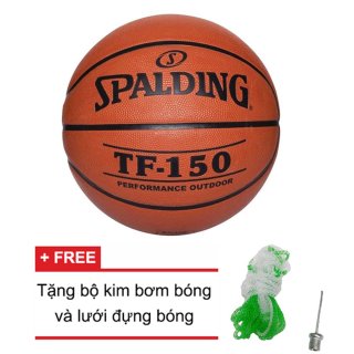 Quả bóng rổ Spalding TF150 Performance Outdoor Size 6 (Ngoài trời) + Tặng bộ kim bơm bóng và lưới đựng bóng thumbnail