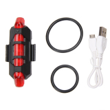 Sau 5 đèn led gắn xe đạp đi xe đạp đuôi usb sạc đỏ đèn cảnh báo xe đạp-quốc tế
