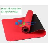 Thảm tập yoga TPE 2 lớp 6mm cao cấp (đỏ) TPS