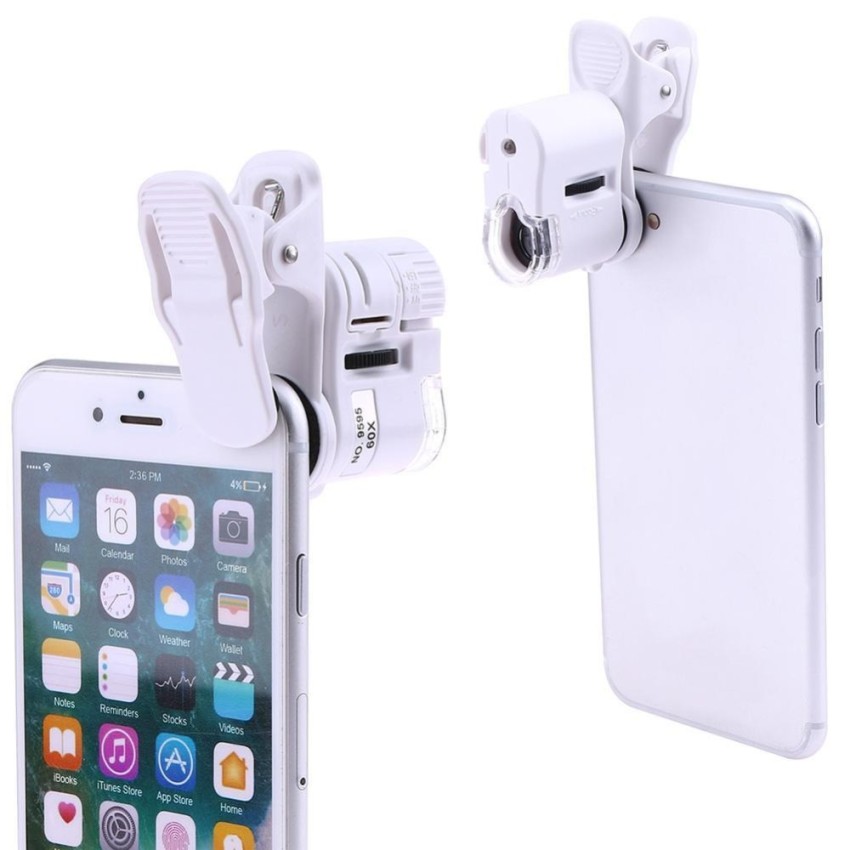 Universal 60X Phone Microscope Zoom Micro Camera Clip Lens w/ LED Light -  intl