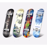 Ván trượt thi đấu Skateboard cao cấp thế hệ mới 2021 (Mặt ván nhám + Bánh cao su dẻo)