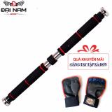 Xà đơn treo tường đỏ đen kt 84cm-130cm DNS + Tặng đôi găng tay tập xà đơn