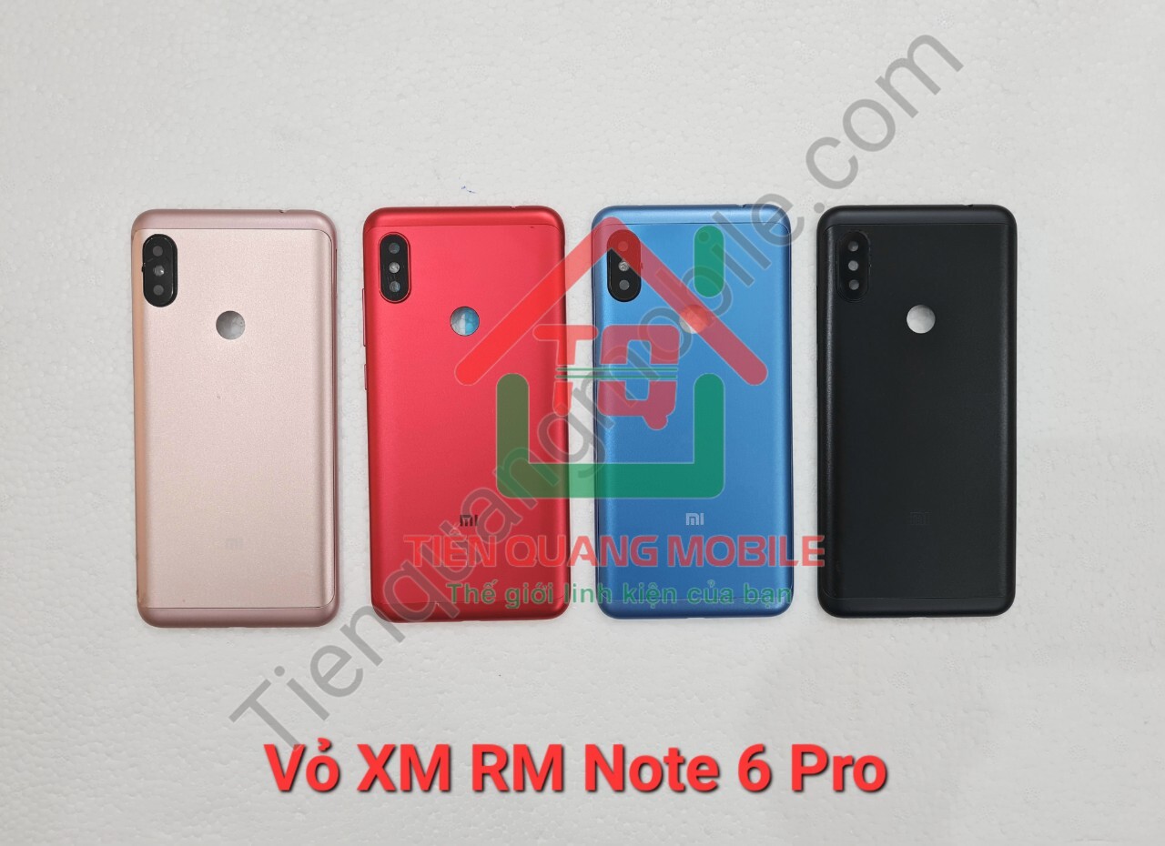 Bộ vỏ Xiaomi Redmi note 6/ Note 6 Pro  (Gồm lưng, sườn, xương, kính cam, nút bấm)