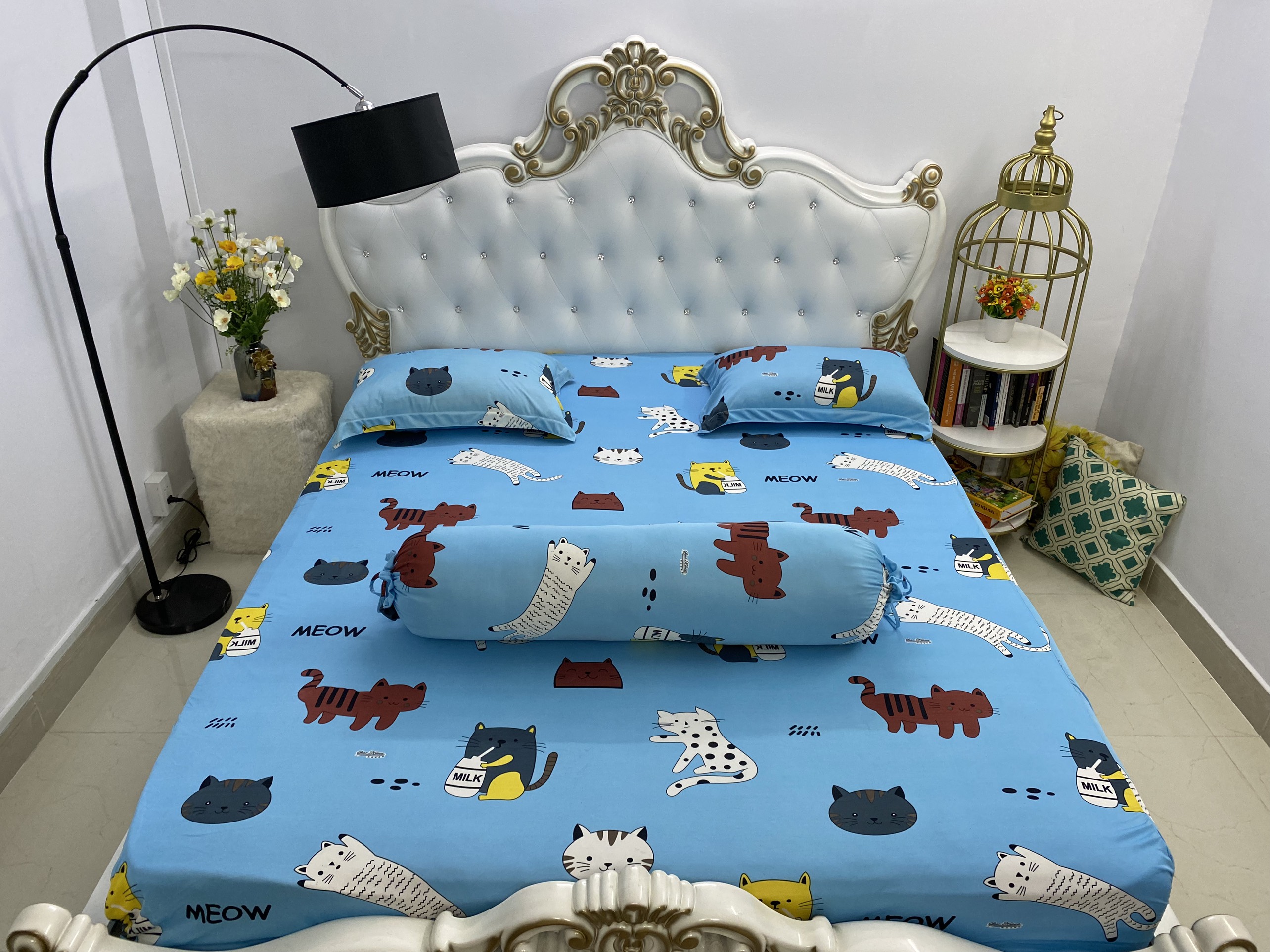 Bộ Drap Thun Hàn Quốc mát lạnh { 4 món } đủ size