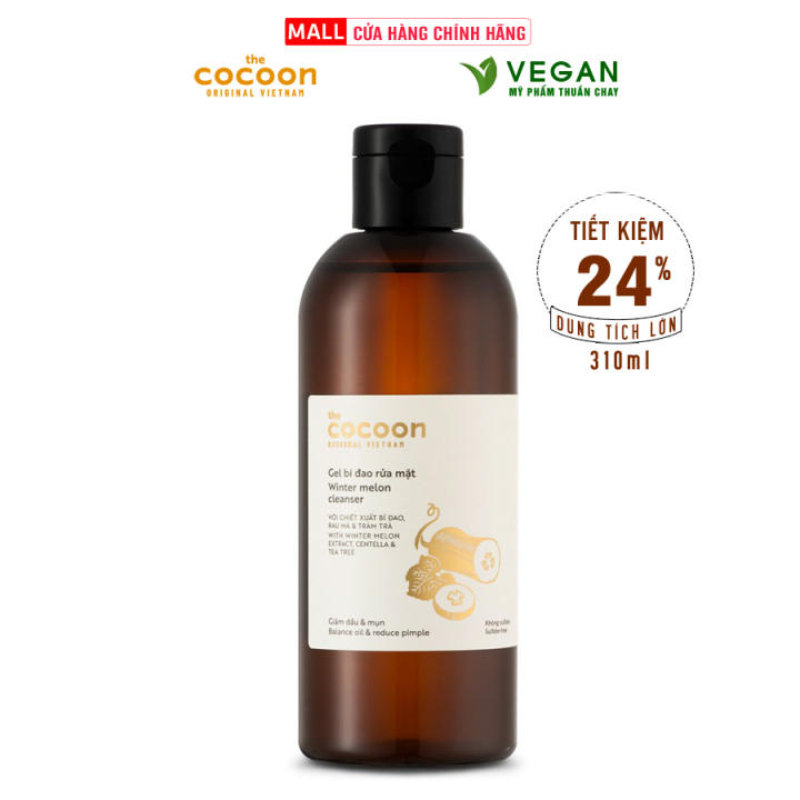 Gel rửa mặt bí đao cocoon 310ml kiềm dầu sạch mụn – Vegan Mỹ Phẩm Thuần Chay
