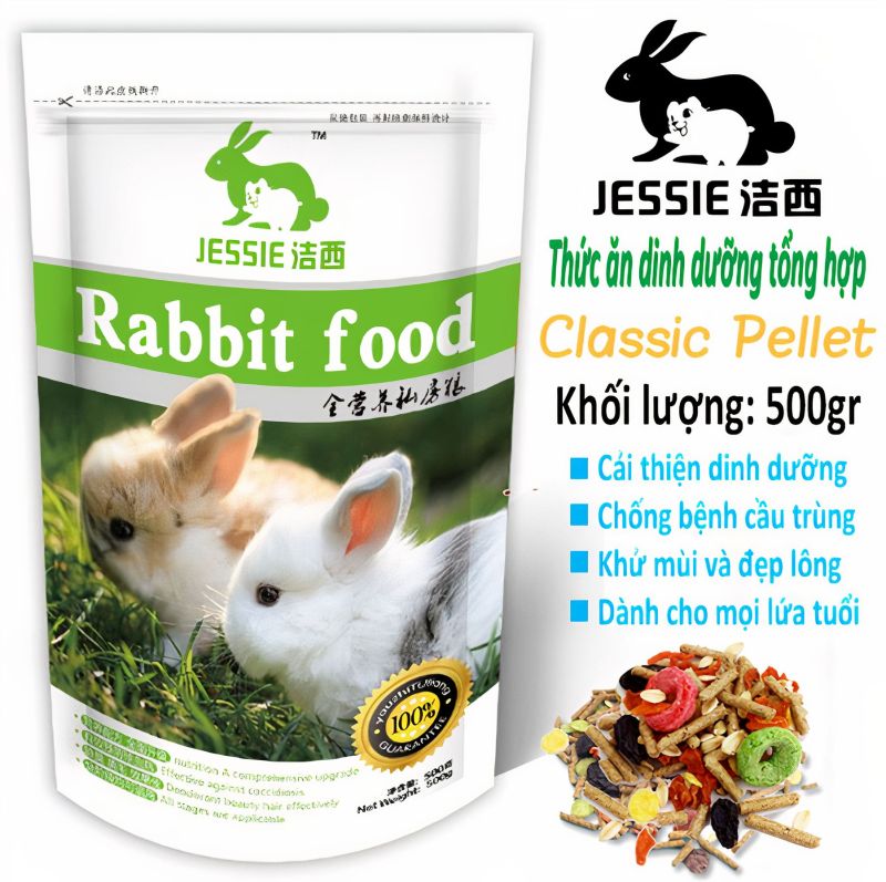 Thức ăn dinh dưỡng tổng hợp JESSSIE cho thỏ 500gr