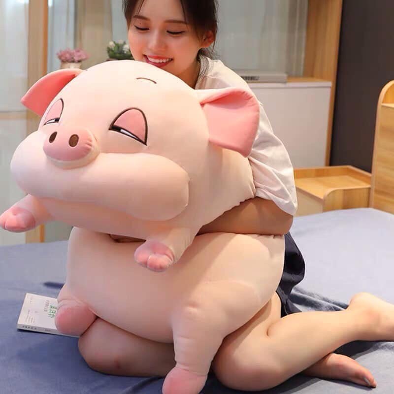 Bộ Chăn Gối Hình Heo Lười Dễ Thương
