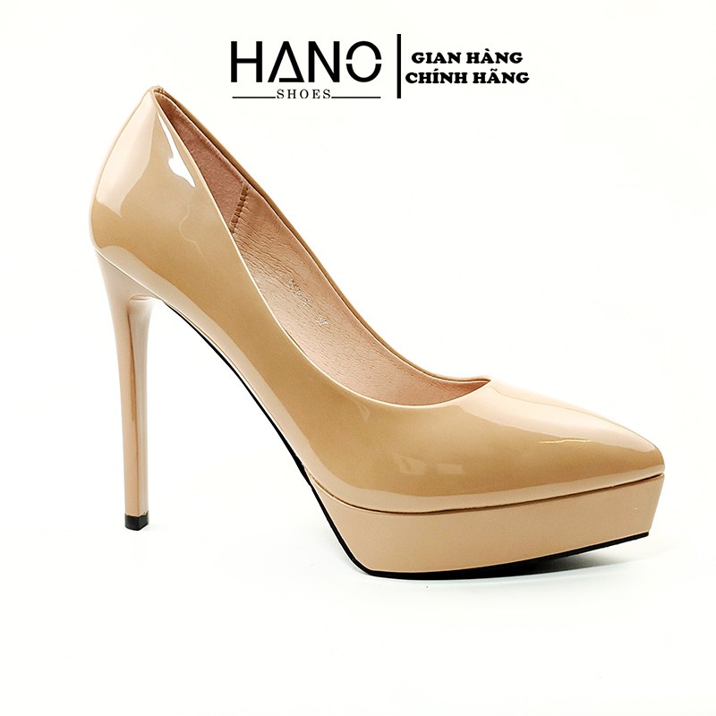 Hano - giày cao gót cao cấp da bóng 12 phân, đế đúp cg0182