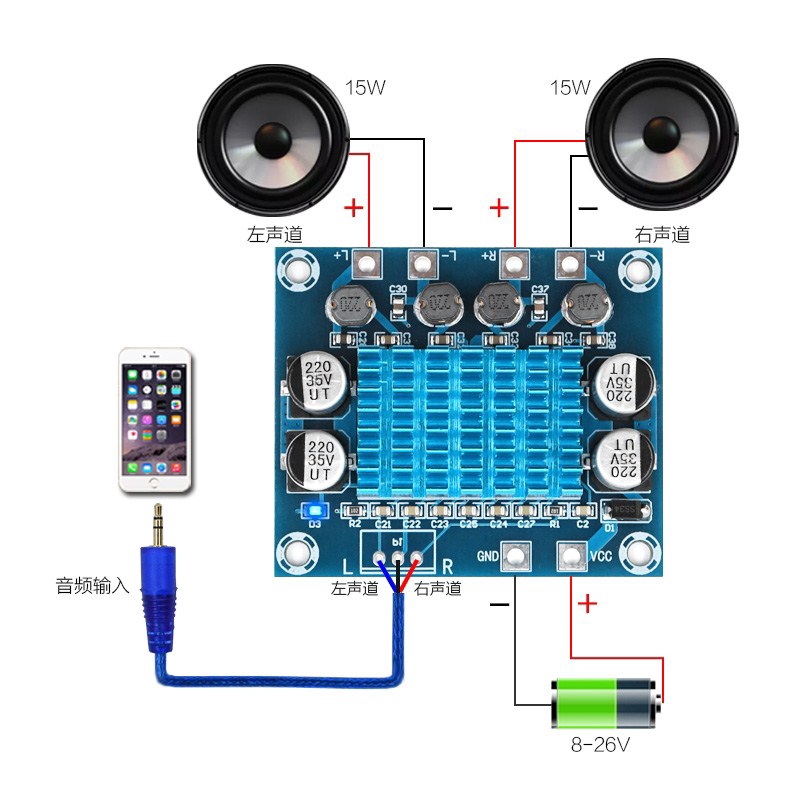 Mạch Khuếch Đại Âm Thanh Class D 2*30W XH-A232