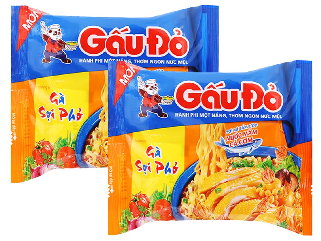 Mì Gấu Đỏ gói 64g nhiều hương vị