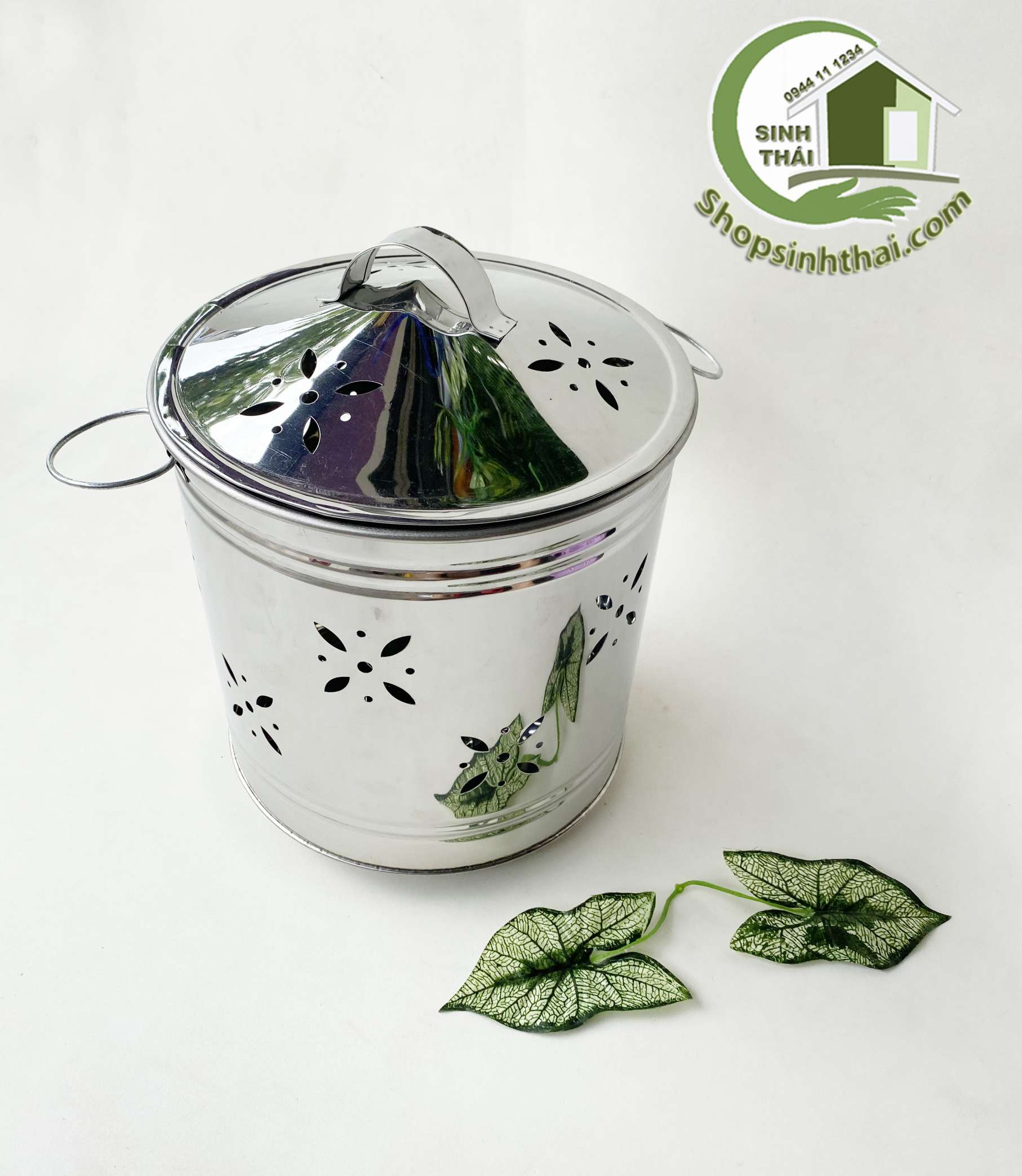 Lò đốt tiền vàng mã - đốt giấy tiền vàng bạc - lò đốt sưởi ấm inox - lò lớn 26cm x cao 31cm