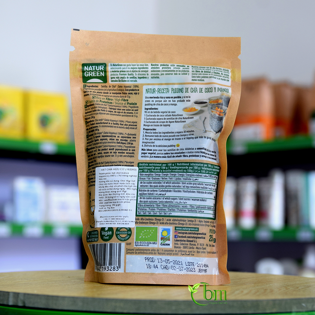 Hạt chia hữu cơ markal/davert/Pural 210g