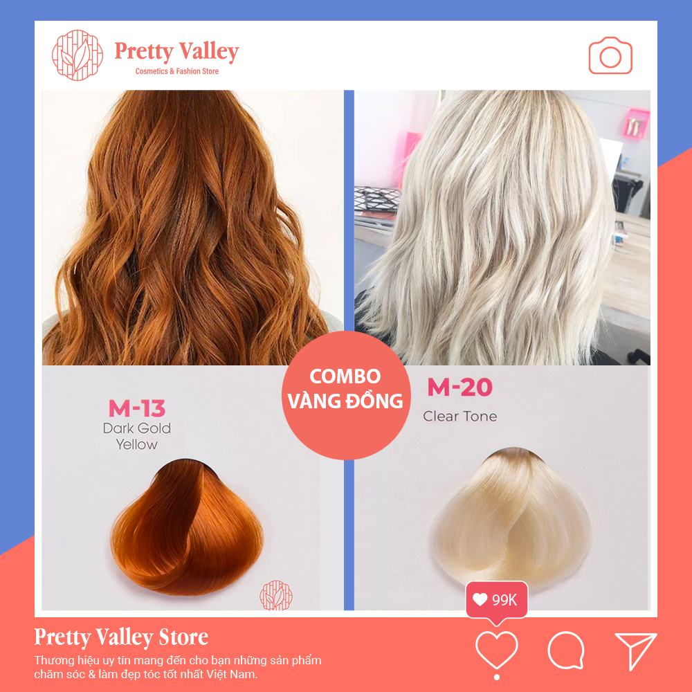 Thuốc nhuộm tóc màu vàng đồng là sự lựa chọn hoàn hảo cho hành trình tạo kiểu tóc mới. Nhờ nó, bạn sẽ có thể biến hóa kiểu tóc của mình theo sở thích và thử nghiệm tính cách.