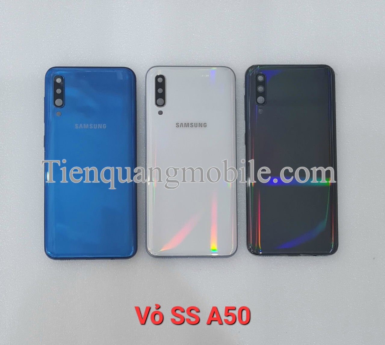 Bộ vỏ Samsung A50 (gồm viền sườn, nắp lưng, nút bấm, kính cam, khung xương)