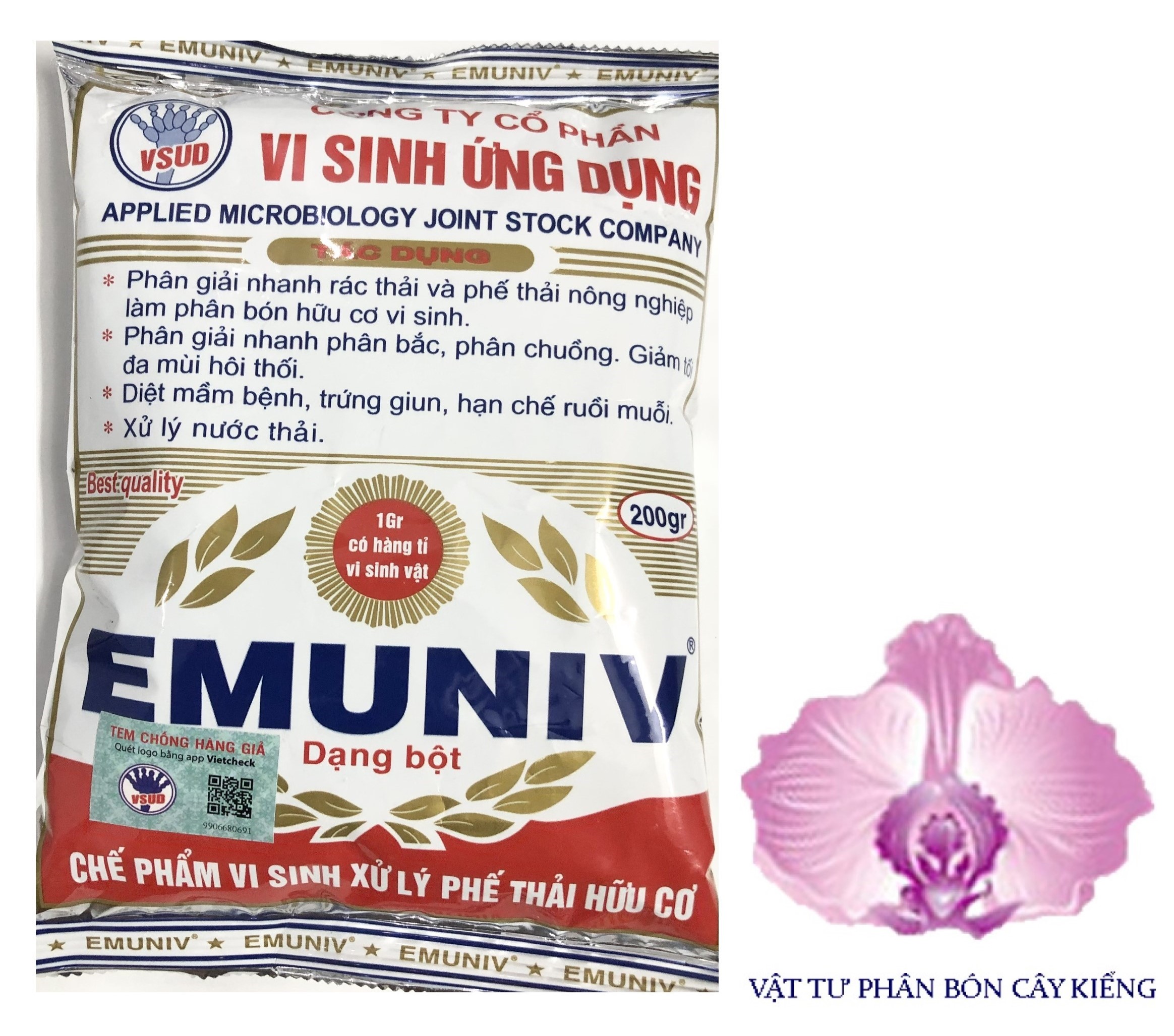 Phân bón emuniv vi sinh ứng dụng - #166a# 200g