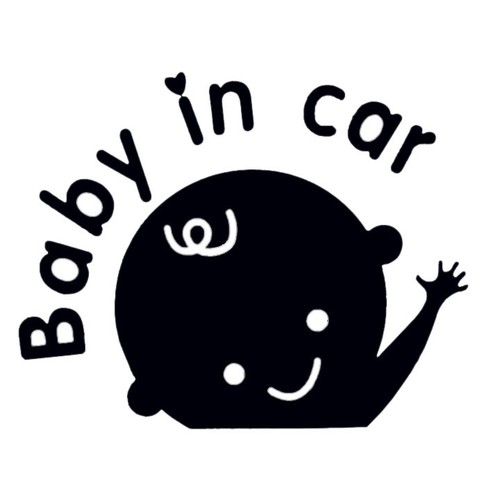 Tem dán ô tô baby in car màu đen