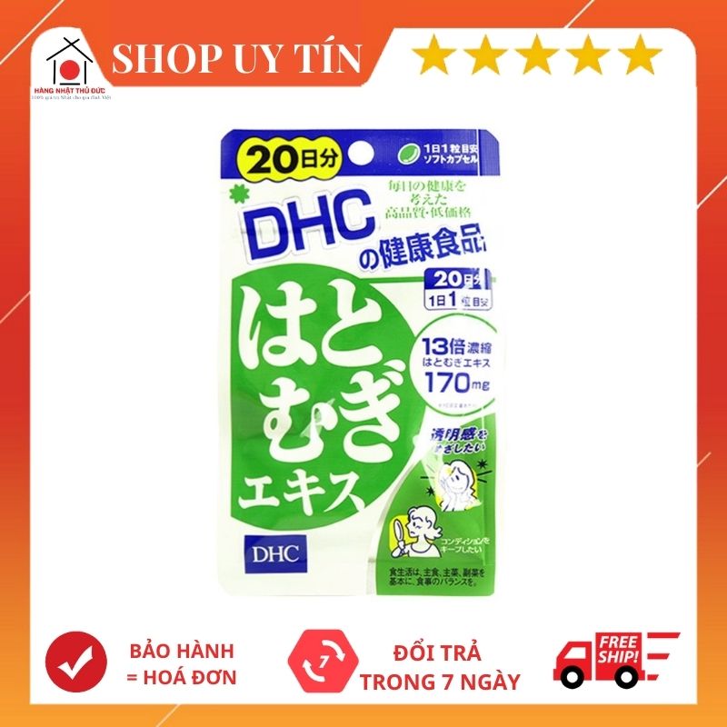 Viên uống trắng da Coix Extract DHC Nhật Bản thực phẩm chức năng giúp da mềm mịn giảm thâm tăng cường đề kháng da có vitamin E gói 20 ngày tại HÀNG NHẬT THỦ ĐỨC