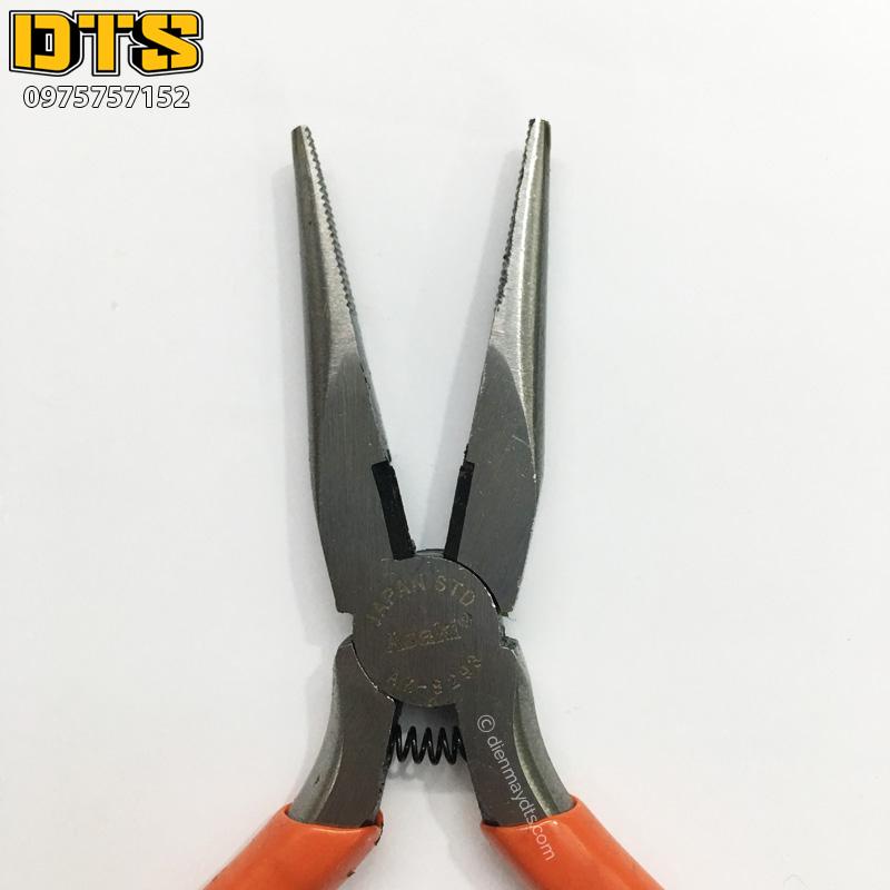 Kìm nhọn mini tự bung Asaki AK-8293 5''/125mm (Có lò xo giữa) (Hãng phân phối chính thức)