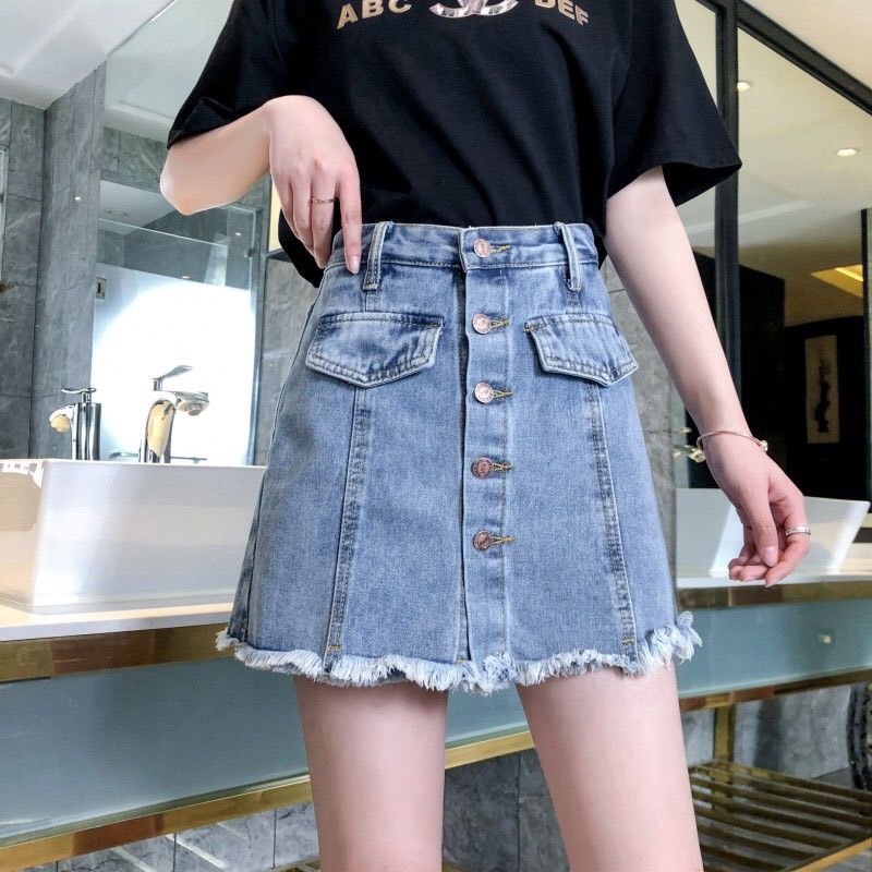 QUẦN GIẢ CHẤN VÁY JEAN QUẢNG CHÂU CHỮ A uLzzang THỜI TRANG SHOP NAVA-83FS