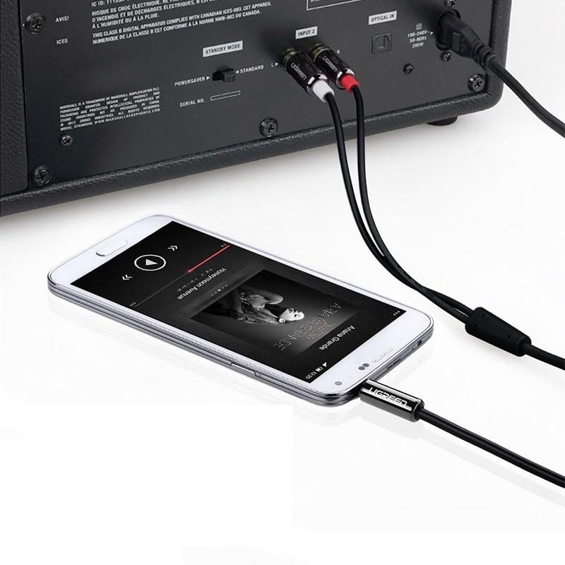 Cáp audio 3.5mm ra 2 đầu RCA 3M Ugreen UG-10590